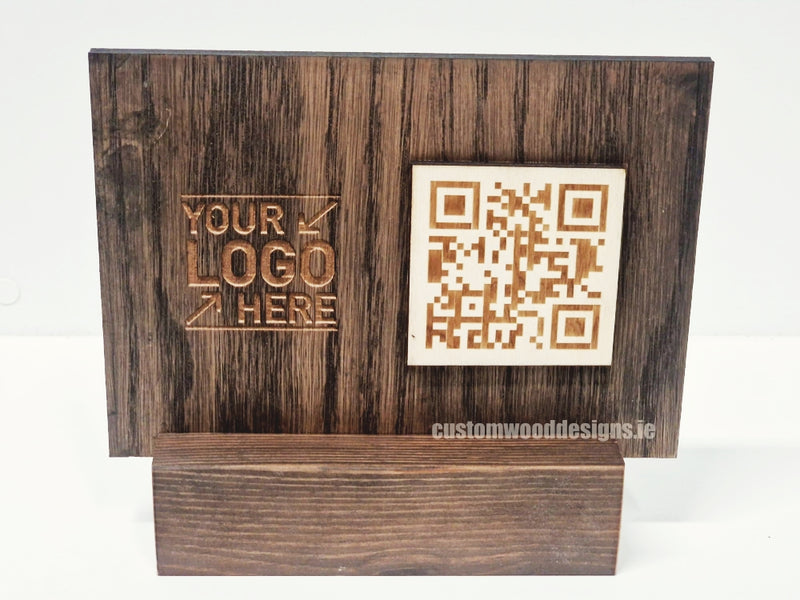 Load image into Gallery viewer, QR Display Stands A5 Big Block (Dark Oak) 10-1000 Custom Wood Designs CU1DA3_1