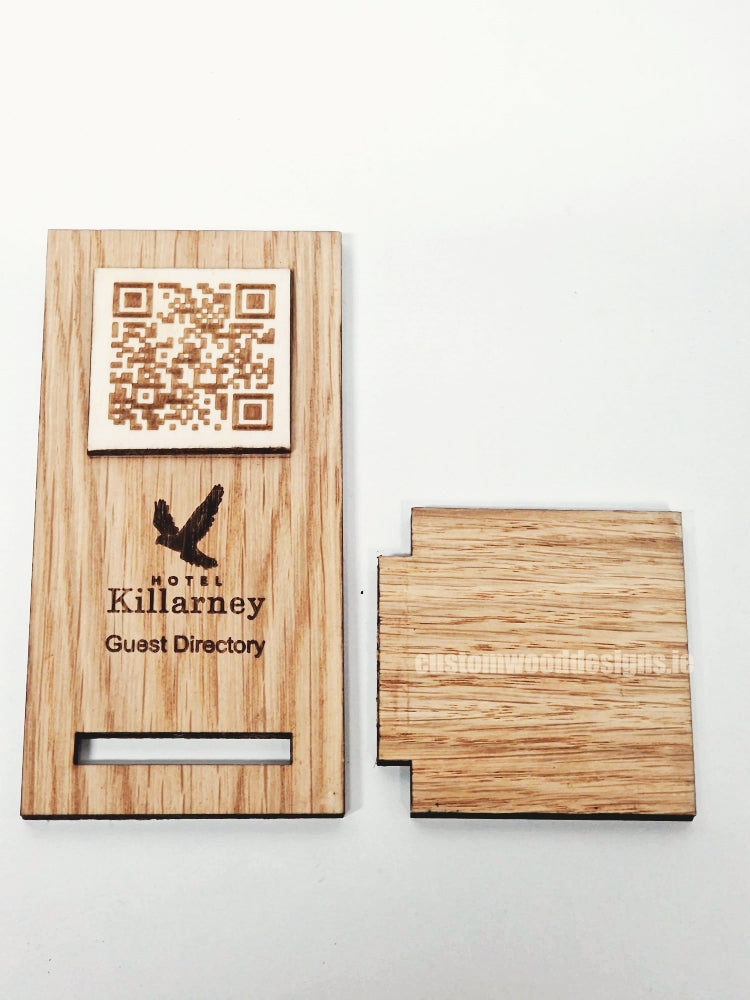 Load image into Gallery viewer, QR Display Stand - Laser Cut Light Oak 10-1000 Custom Wood Designs CU68F9_1