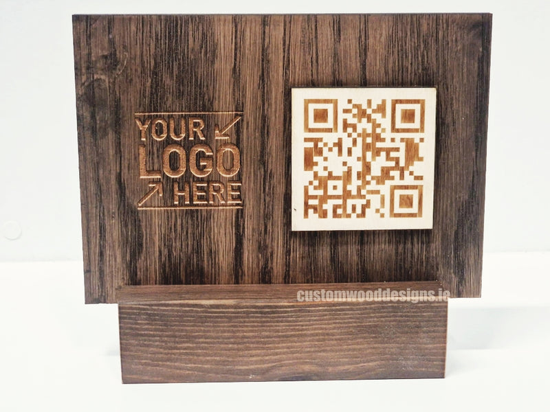 Load image into Gallery viewer, QR Display Stands A5 Big Block (Dark Oak) 10-1000 Custom Wood Designs CU8D57_1