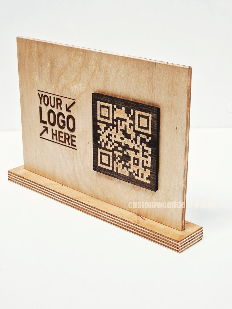 Load image into Gallery viewer, QR Display Stands A5 (Natural) 10-1000 Custom Wood Designs CUA513_1