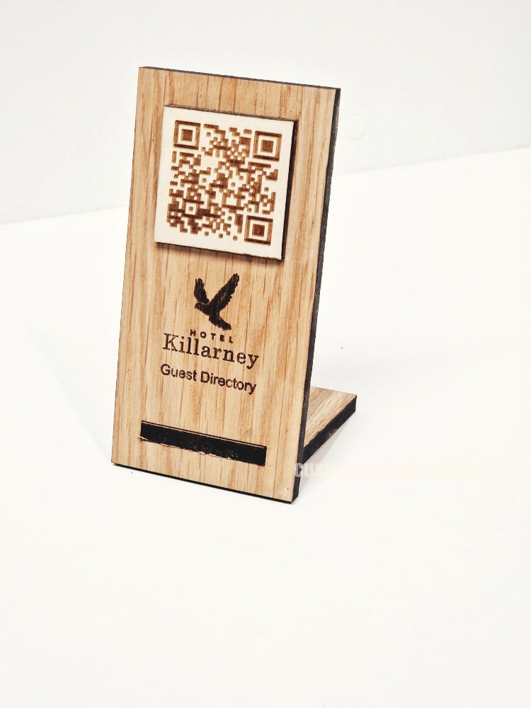 Load image into Gallery viewer, QR Display Stand - Laser Cut Light Oak 10-1000 Custom Wood Designs CUF14B_1
