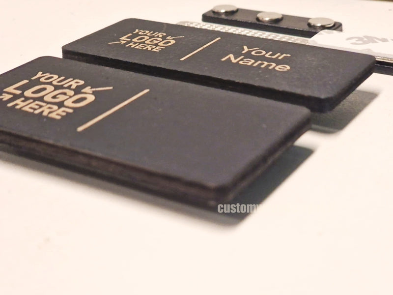 Load image into Gallery viewer, Black Birch Name Badges MOQ 10pcs Bespoke Made Custom Wood Designs __label: Multibuy retail CUSTOM_1_c37736ae-094e-40d6-a004-f8bf2c03c3b2