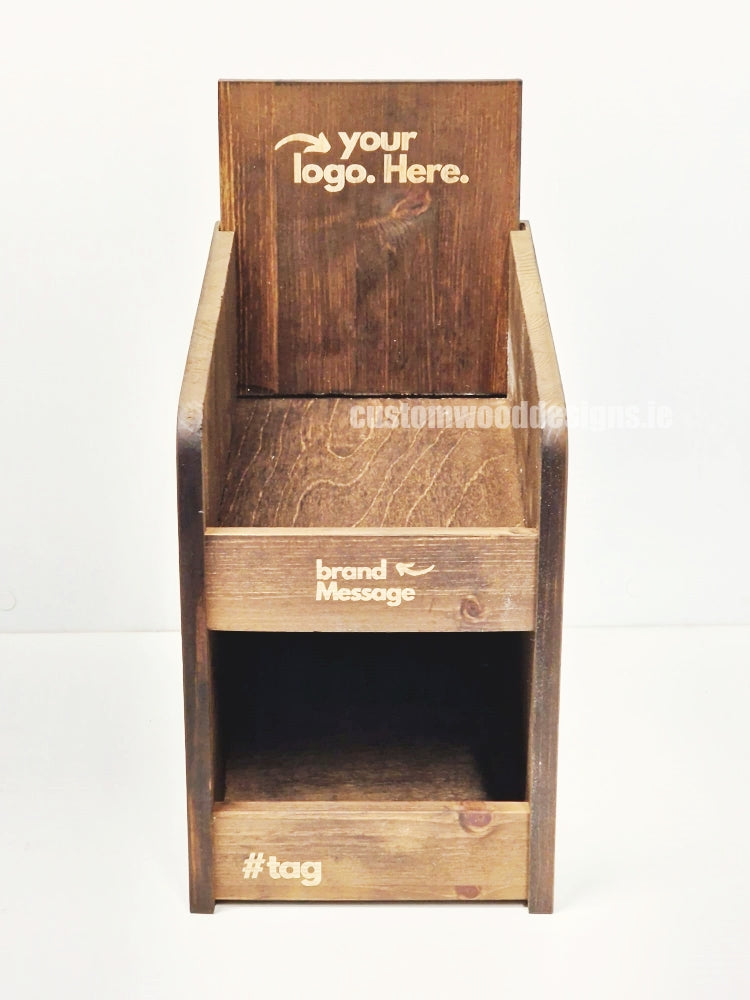 Load image into Gallery viewer, Dark Pine Three-Shelf Compact Countertop Display - Custom Wood Designs