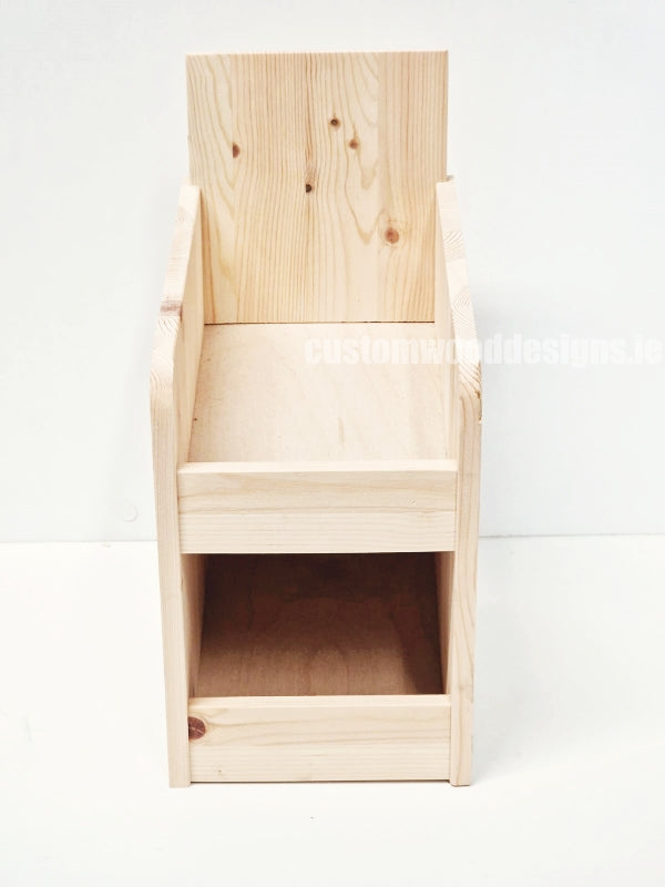 Load image into Gallery viewer, Natural Pine Two-Tier Compact Countertop Display - Custom Wood Designs