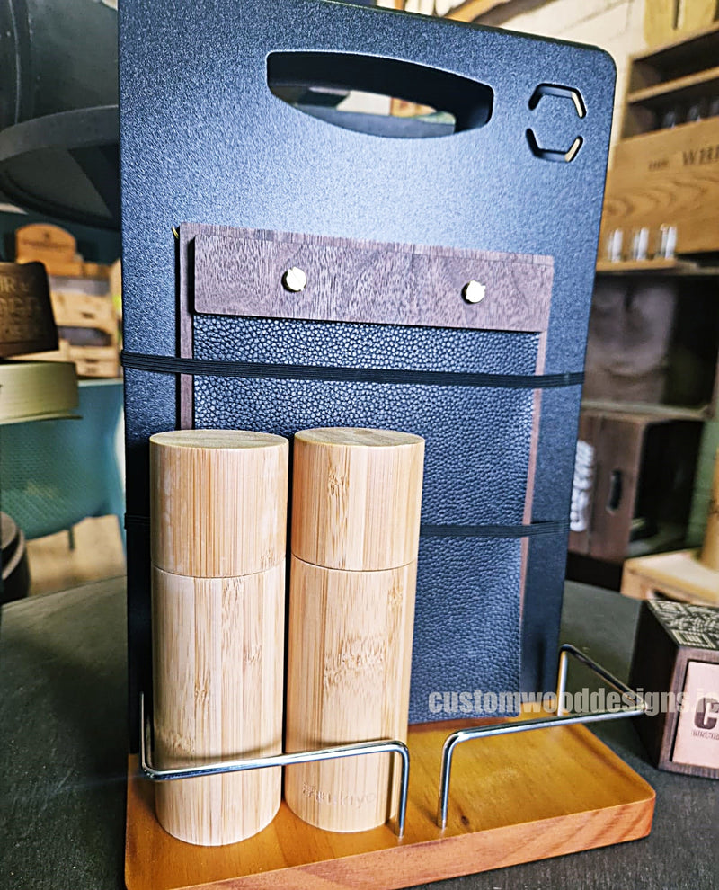 Load image into Gallery viewer, Chalkboard Table Caddy - Pack of 6 Custom Wood Designs __label: Multibuy CustomWoodDesignsIrelandTablecaddyrestaurantcaddiestablecaddyhotelrestauranttablecondimentcarrierrestaurantchalkboardcndimentholdertableserverhospitalityserviceporoducts_93232032-0f94-4b09-ba8b-b99d85852ec4