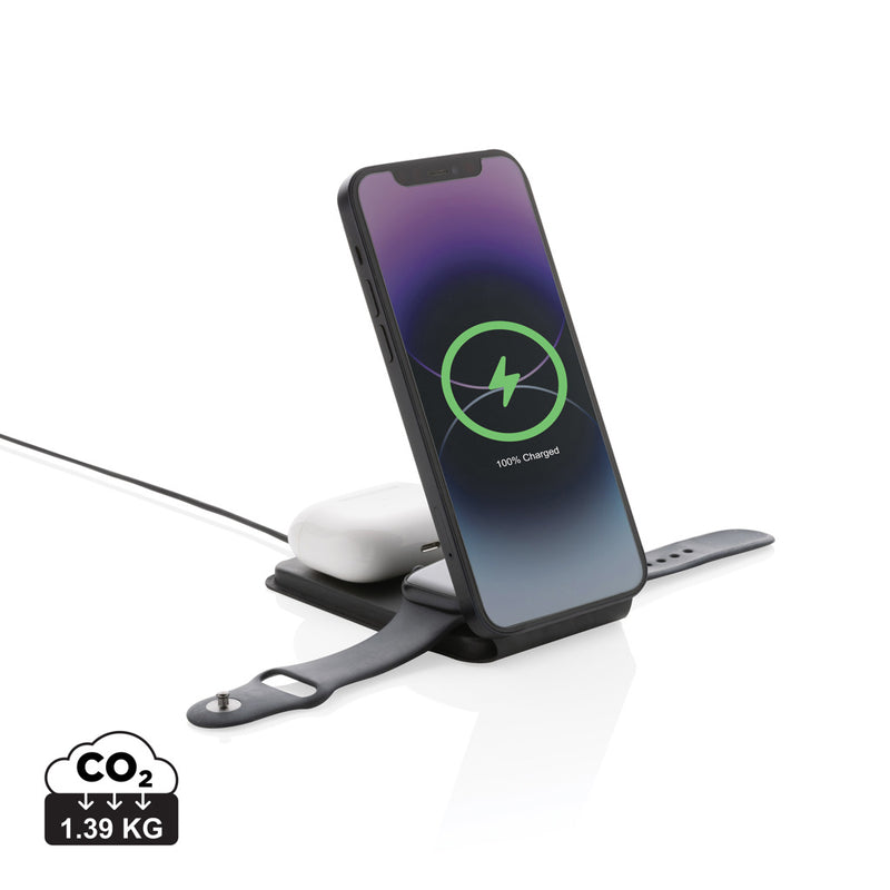 Load image into Gallery viewer, Swiss Peak RCS rPU 15W 3-in-1 magnetic wireless charger - Custom Wood Designs