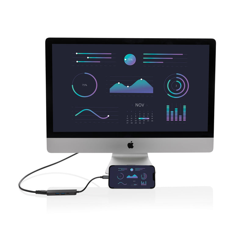 Load image into Gallery viewer, Terra RCS recycled aluminum hub with HDMI input - Custom Wood Designs