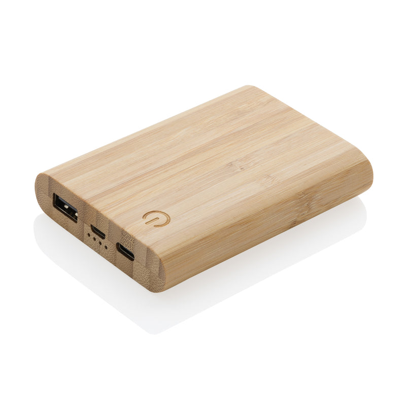 Load image into Gallery viewer, Bamboo 5.000 mAh powerbank - Custom Wood Designs