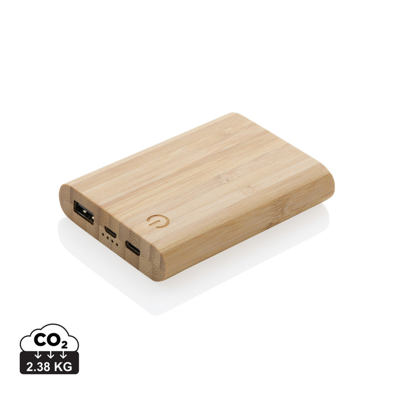 Load image into Gallery viewer, Bamboo 5.000 mAh powerbank - Custom Wood Designs