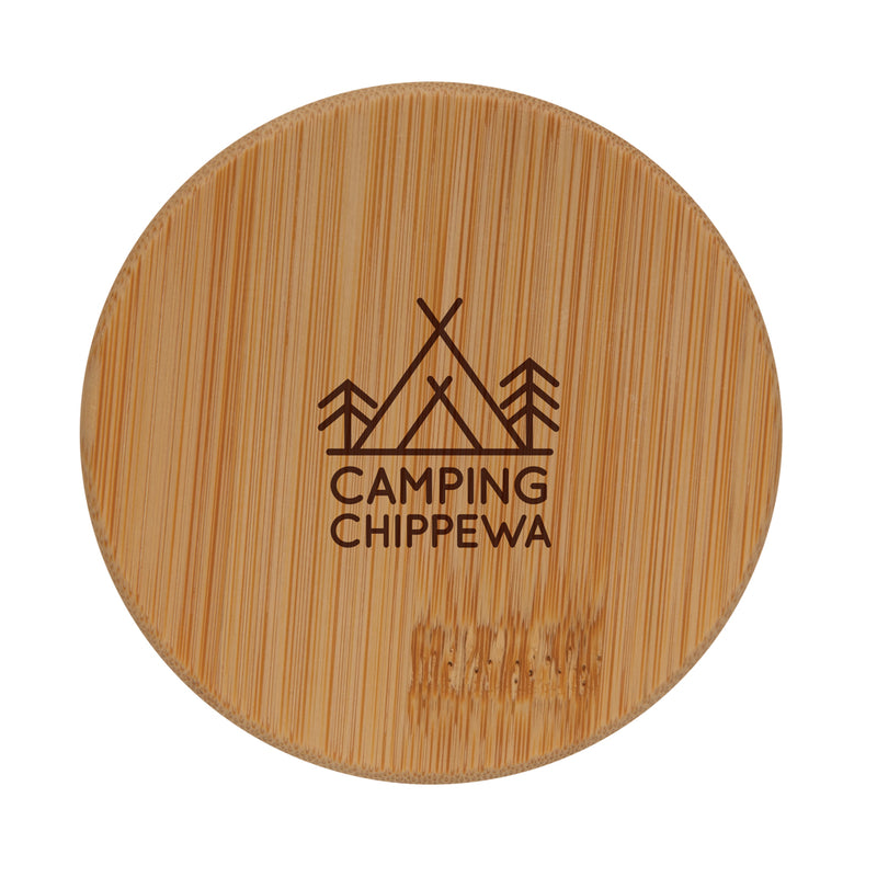 Load image into Gallery viewer, Double wall borosilicate glass with bamboo lid 250ml 2pc set - Custom Wood Designs