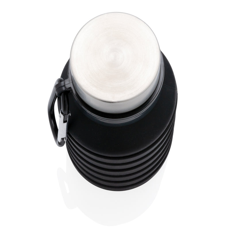 Load image into Gallery viewer, Leakproof collapsible silicone bottle with lid - Custom Wood Designs