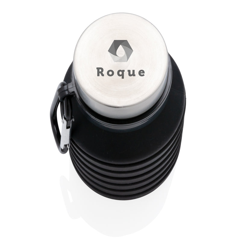 Load image into Gallery viewer, Leakproof collapsible silicone bottle with lid - Custom Wood Designs