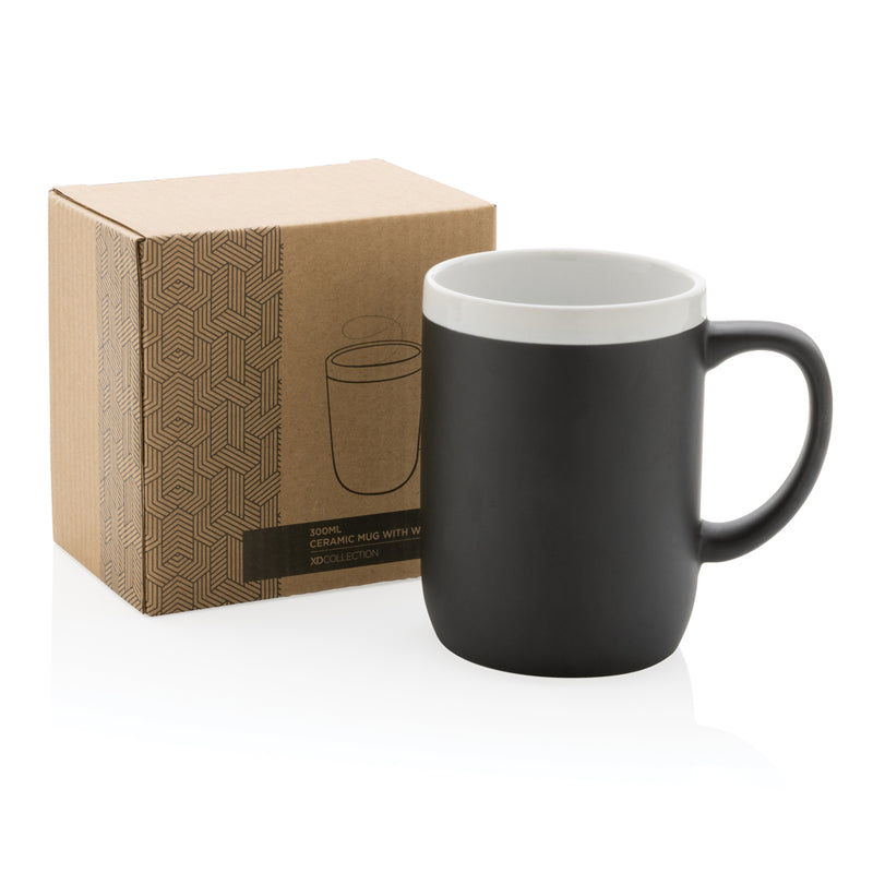 Load image into Gallery viewer, Ceramic mug with white rim 300ml - Custom Wood Designs