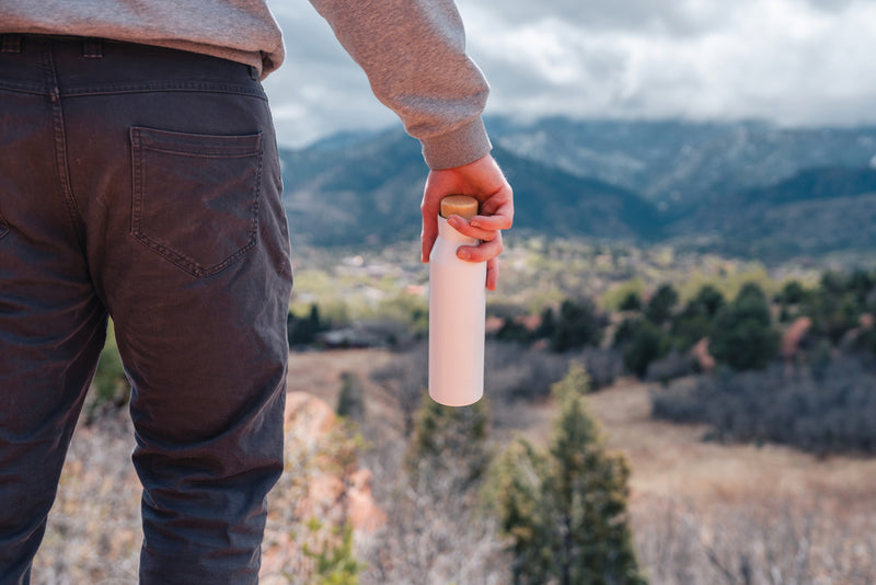 Load image into Gallery viewer, Gaia RCS certified recycled stainless steel vacuum bottle - Custom Wood Designs