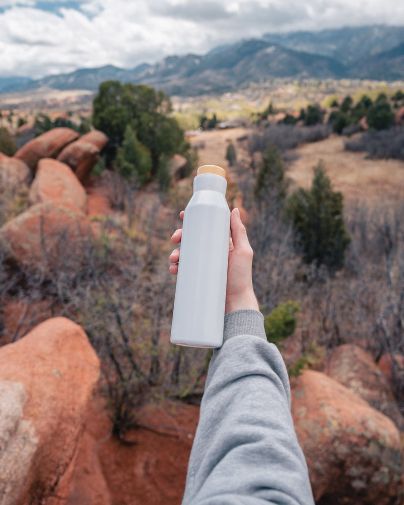 Load image into Gallery viewer, Gaia RCS certified recycled stainless steel vacuum bottle - Custom Wood Designs