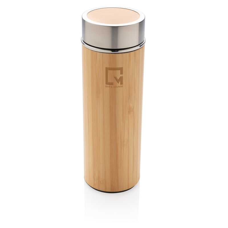 Load image into Gallery viewer, Leak proof bamboo vacuum bottle - Custom Wood Designs