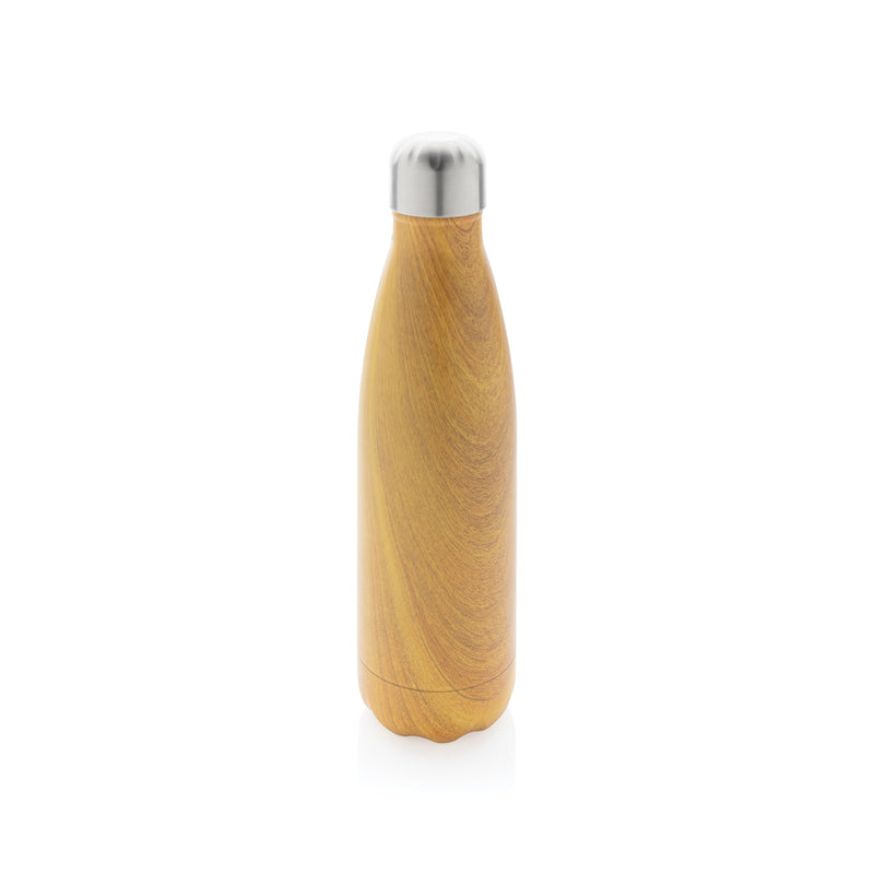 Load image into Gallery viewer, Vacuum insulated stainless steel bottle with wood print - Custom Wood Designs