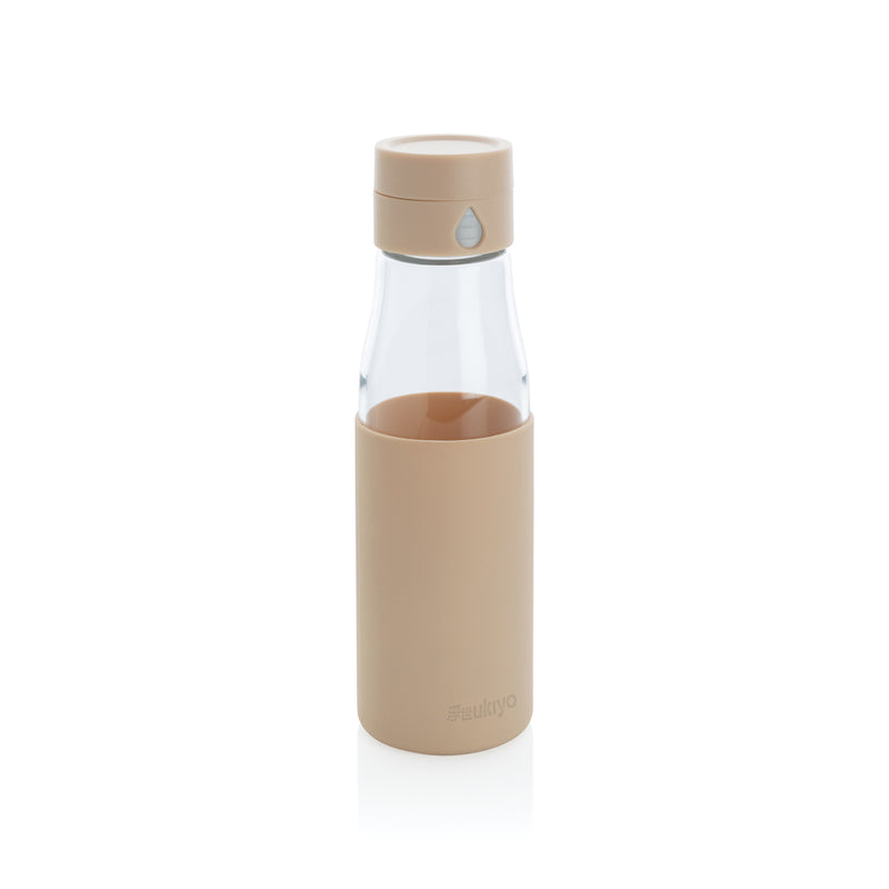 Load image into Gallery viewer, Ukiyo glass hydration tracking bottle with sleeve - Custom Wood Designs
