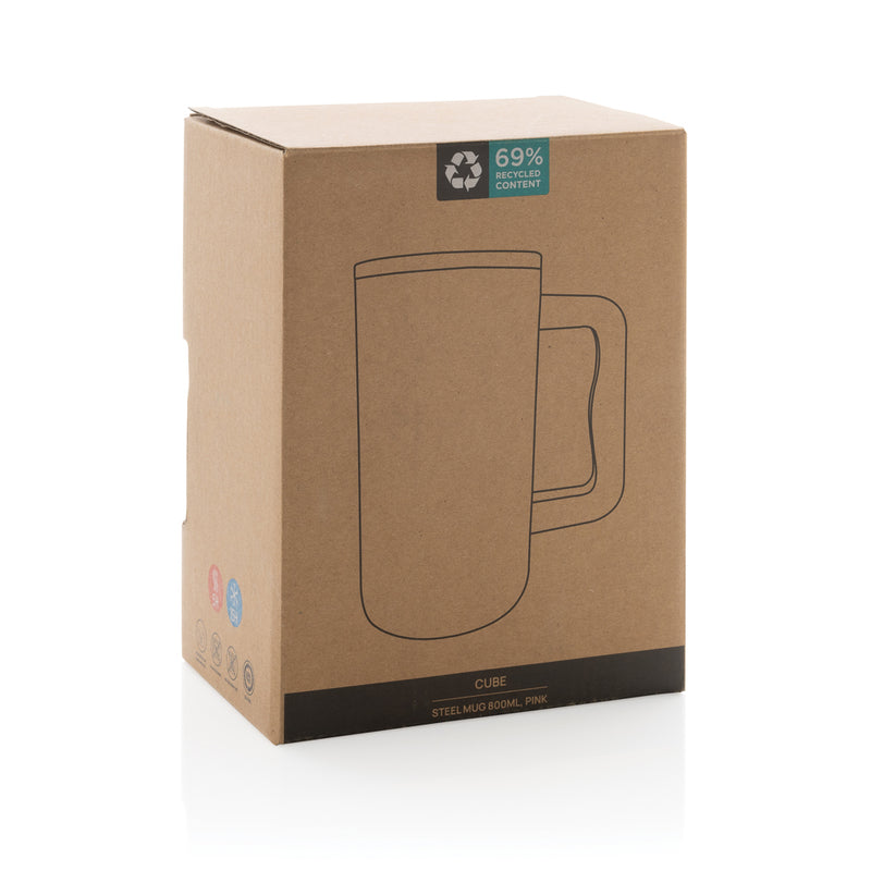 Load image into Gallery viewer, Cube RCS certified recycled steel mug 800ml - Custom Wood Designs