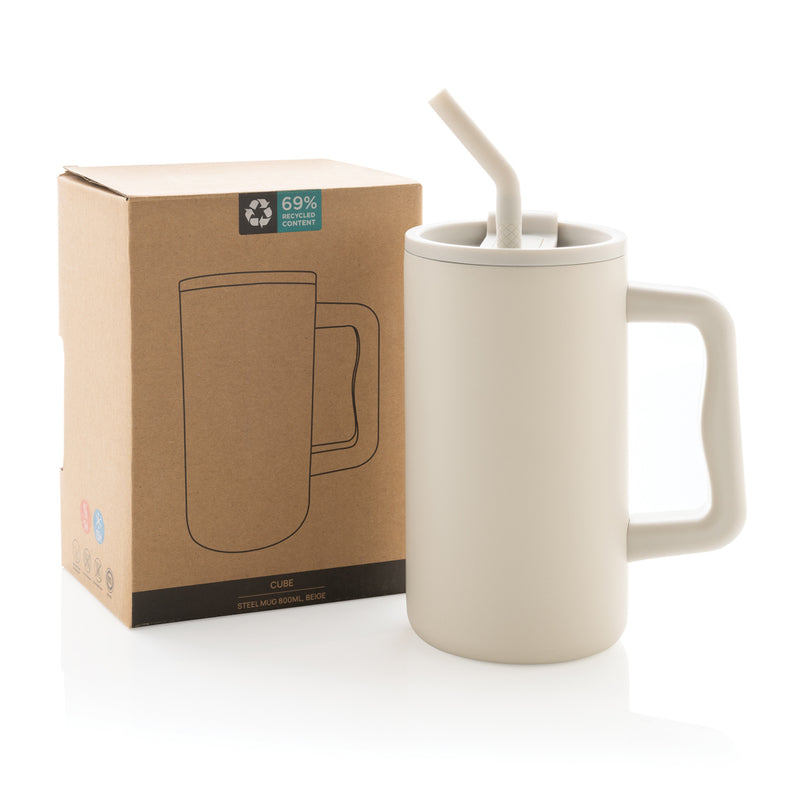 Load image into Gallery viewer, Cube RCS certified recycled steel mug 800ml - Custom Wood Designs