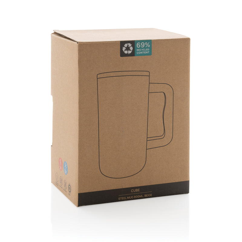 Load image into Gallery viewer, Cube RCS certified recycled steel mug 800ml - Custom Wood Designs