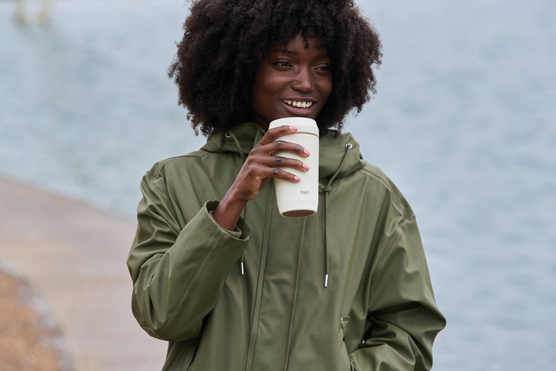 Load image into Gallery viewer, Top Recycled Steel To Go Tumbler Patented 360 Lid 354ml - Custom Wood Designs