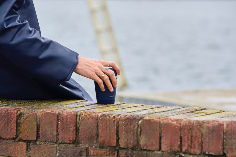 Load image into Gallery viewer, Top Recycled Steel To Go Tumbler Patented 360 Lid 235ml - Custom Wood Designs