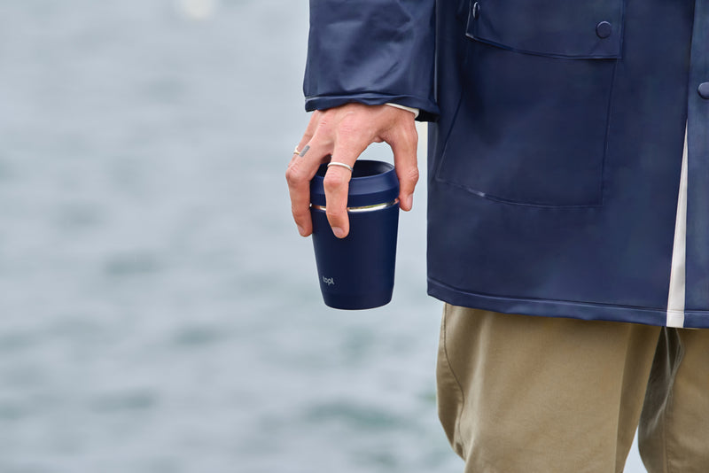 Load image into Gallery viewer, Top Recycled Steel To Go Tumbler Patented 360 Lid 235ml - Custom Wood Designs