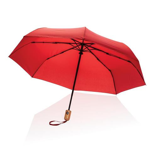 Load image into Gallery viewer, 21" bamboo handle umbrella pack of 12 Red Custom Wood Designs __label: Multibuy black-21-bamboo-handle-umbrella-pack-of-12-53613421003095