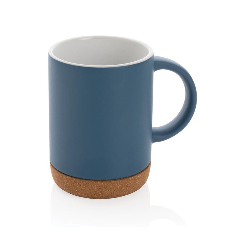 Load image into Gallery viewer, Ceramic mug with cork base pack of 25 Branded Blue Custom Wood Designs __label: Multibuy blueceramicmugcorkbasecustomwooddesigns