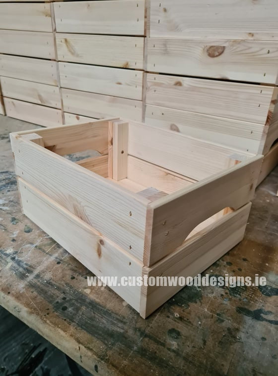 Load image into Gallery viewer, Small Pine Wood Crate Crate pin bedroom deco box container crate small box small crate wood wooden crate-default-title-small-pine-wood-crate-53612048253271