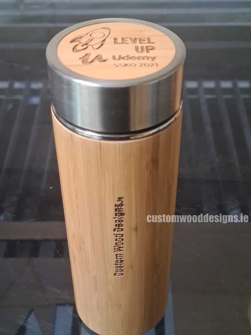 Load image into Gallery viewer, Bamboo thermo bottle x 25 Custom Wood Designs __label: Multibuy default-title-bamboo-thermo-bottle-x-25-53612803686743