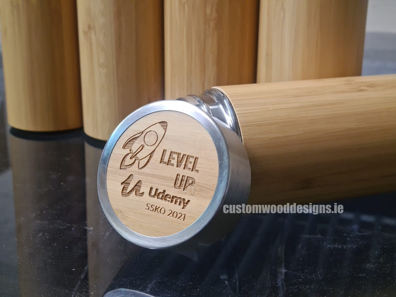 Load image into Gallery viewer, Bamboo thermo bottle x 25 Custom Wood Designs __label: Multibuy default-title-bamboo-thermo-bottle-x-25-53612804112727