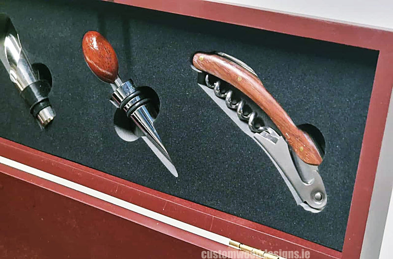 Load image into Gallery viewer, Bamboo Wine Box & Opener set - Rosewood Custom Wood Designs default-title-bamboo-wine-box-opener-set-rosewood-52627846070615