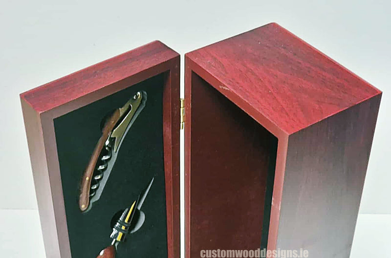 Load image into Gallery viewer, Bamboo Wine Box & Opener set - Rosewood Custom Wood Designs default-title-bamboo-wine-box-opener-set-rosewood-52627846136151