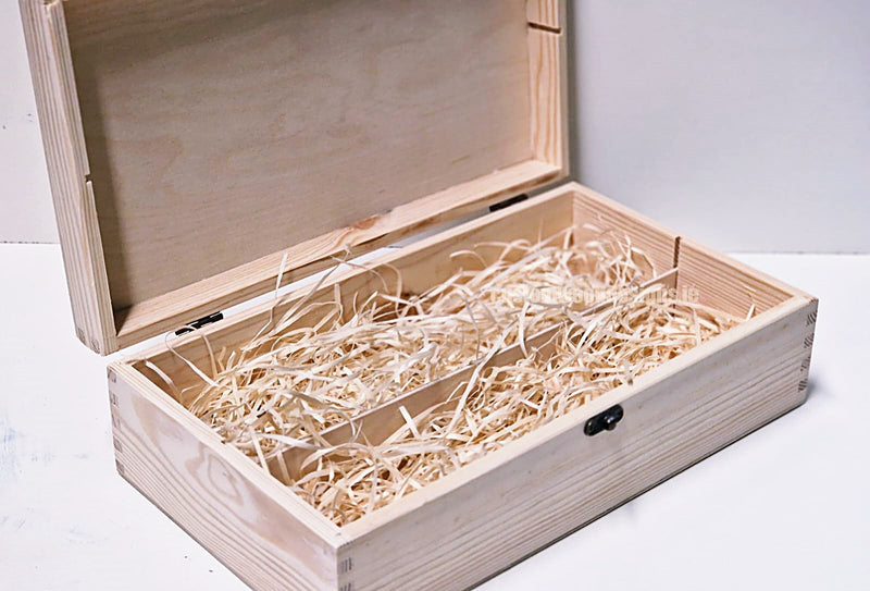 Load image into Gallery viewer, Hinged Lid 2 Bottle Box - Natural x25 Custom Wood Designs __label: Multibuy Bottle Box Bottle Boxes gift box Gift Boxes Single bottle box wooden Box default-title-hinged-lid-2-bottle-box-natural-x25-53613536477527