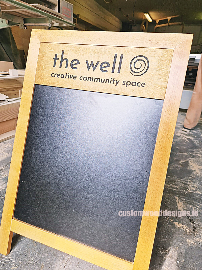 Load image into Gallery viewer, Sandwich Board Beech 85x55.5x48cm Custom Wood Designs chalkboard write on default-title-sandwich-board-beech-85x55-5x48cm-53612336349527