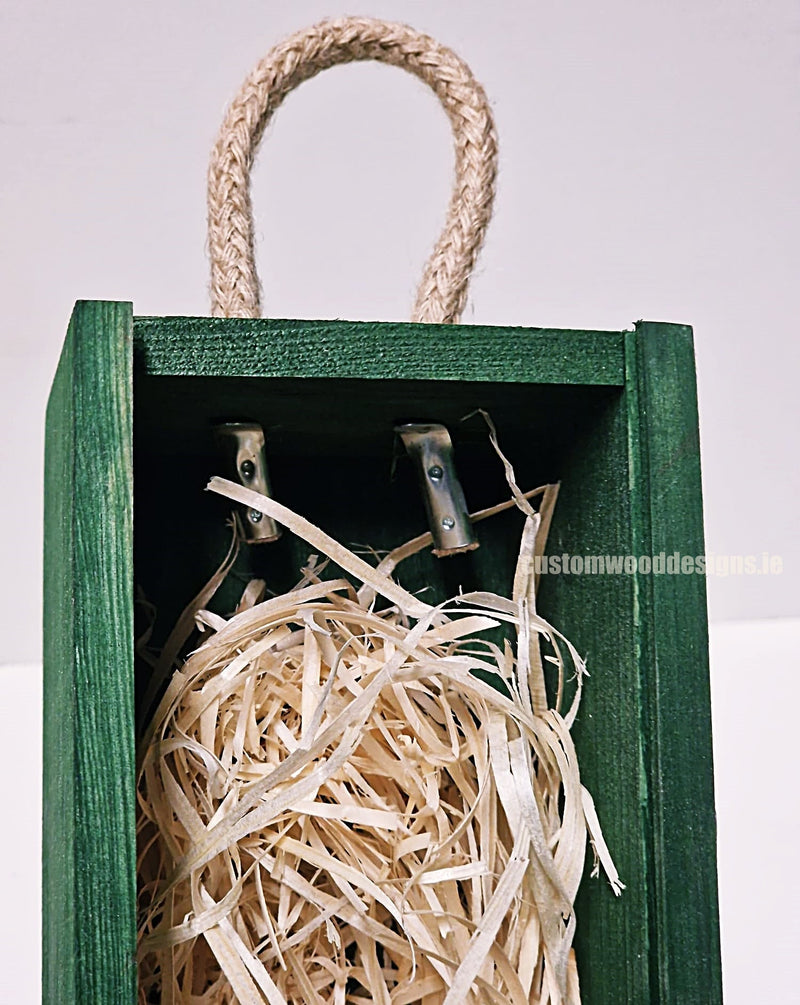 Load image into Gallery viewer, Sliding Lid Bottle Box - Single Green x25 Custom Wood Designs __label: Multibuy Bottle Box Bottle Boxes gift box Gift Boxes Single bottle box wooden Box default-title-sliding-lid-bottle-box-single-green-x25-53613491552599