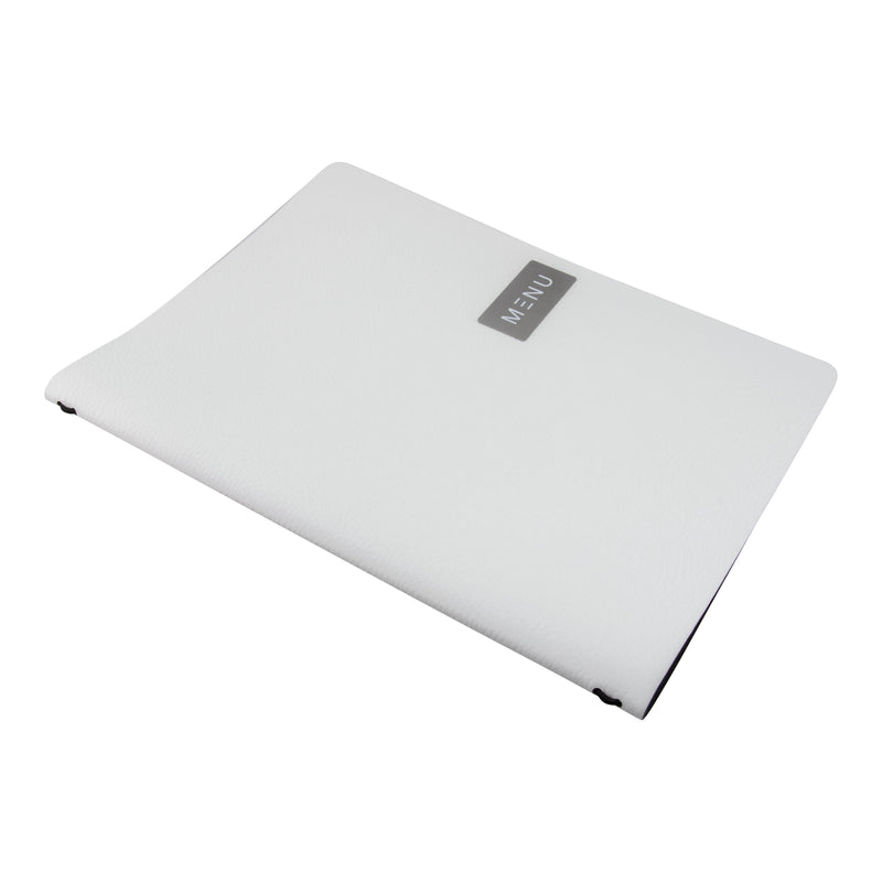 Load image into Gallery viewer, White A4 leather menu pack of 10 Custom Wood Designs __label: Multibuy default-title-white-a4-leather-menu-pack-of-10-53613242974551