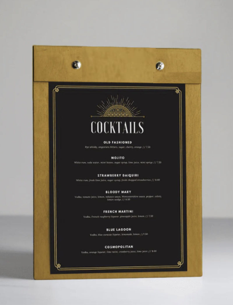 Load image into Gallery viewer, 20 x Clipboard Menu15x21cm Custom Wood Designs __label: Multibuy naturalclipboardhospitalitycustomwooddesigns_7a8eaa8a-1845-48a8-8127-901de176a67f