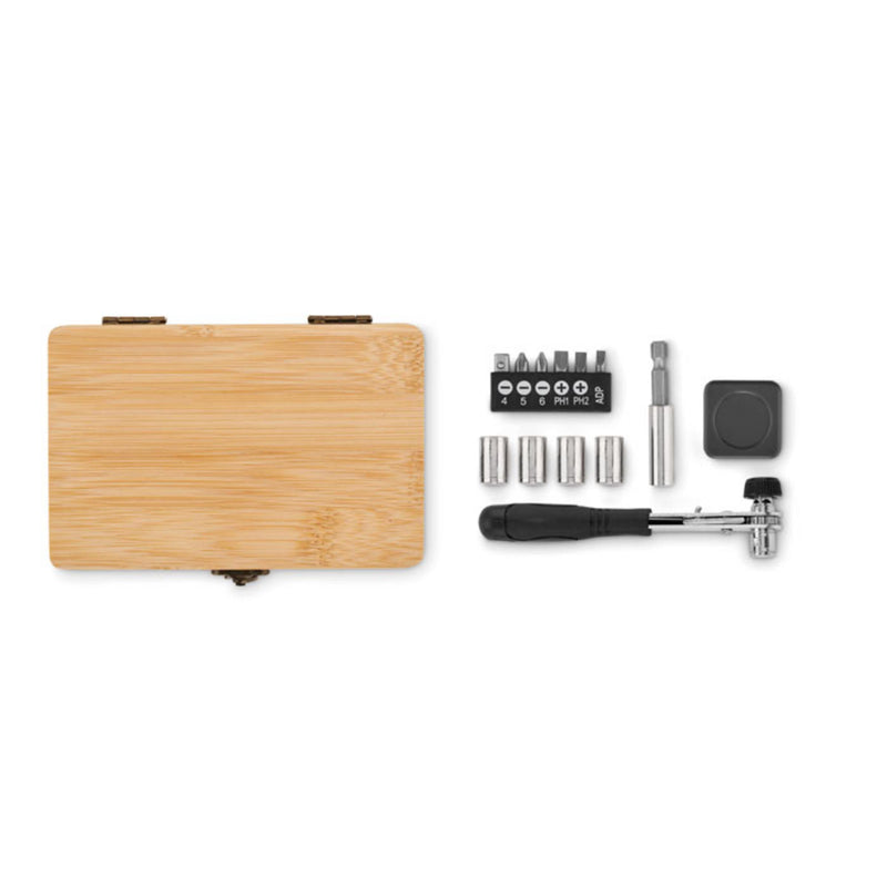 Load image into Gallery viewer, 13-piece-tool-set-bamboo-case