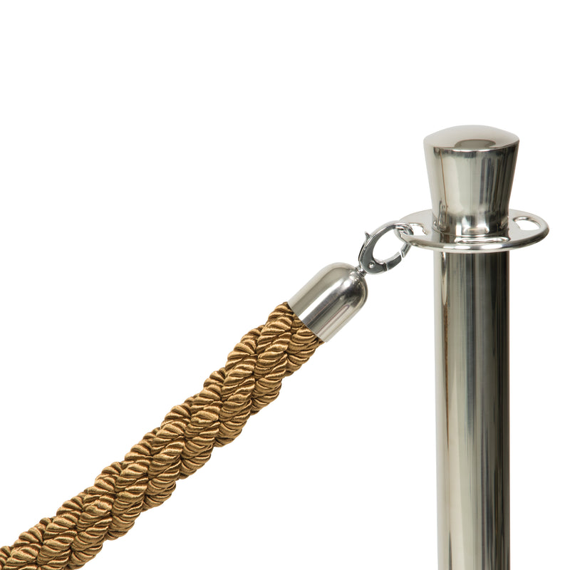 Load image into Gallery viewer, Four piece barrier poles with base with 5 ropes Bronze Custom Wood Designs white-four-piece-barrier-poles-with-base-with-5-ropes-53613669450071