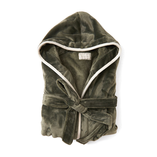 Louis luxury plush GRS RPET robe size S-M - Custom Wood Designs