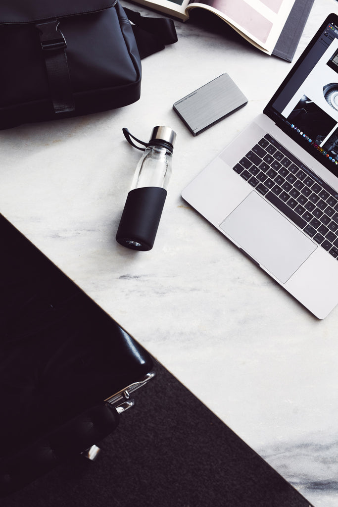 Load image into Gallery viewer, Lean Glass Water Bottle - Custom Wood Designs
