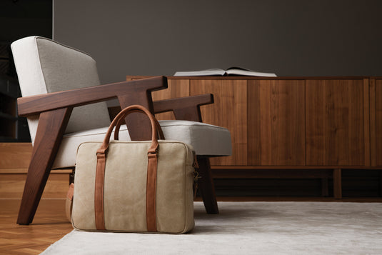 Bosle RCS recycled canvas computer bag - Custom Wood Designs