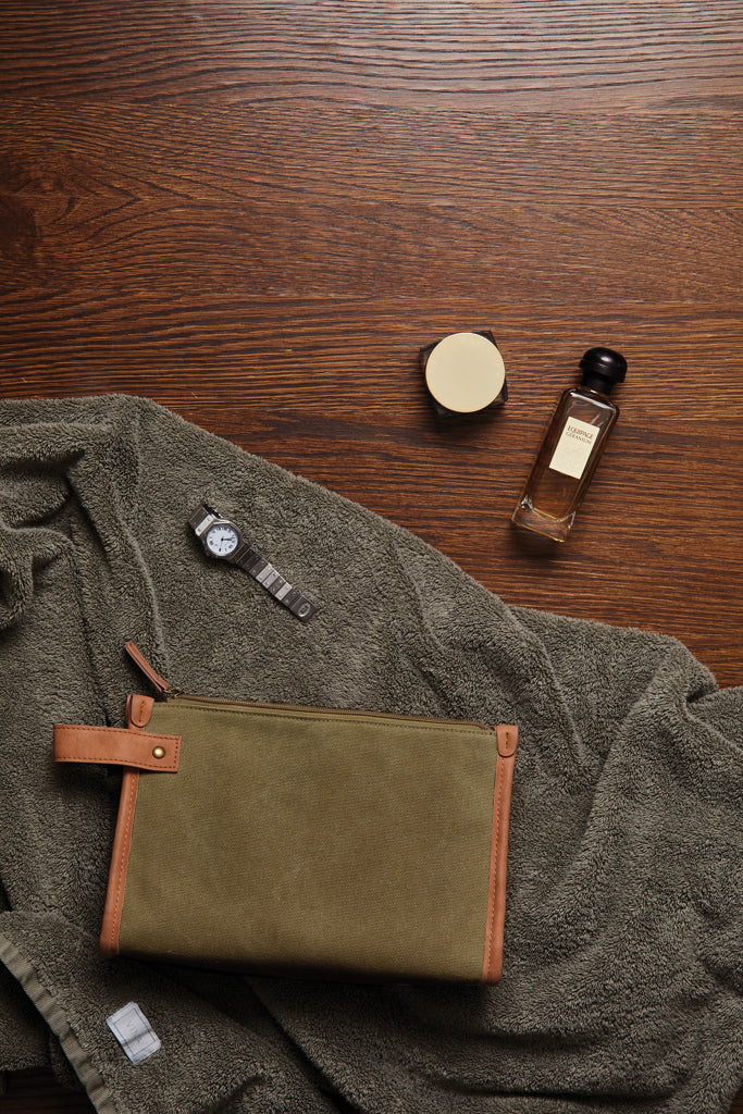 Load image into Gallery viewer, Bosle GRS recycled canvas toiletry bag - Custom Wood Designs
