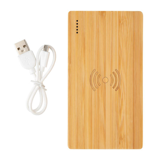 Bamboo 5W Powerbank pack of 25 Custom Wood Designs __label: Multibuy 5wbamboopowerbankcustomwooddesigns