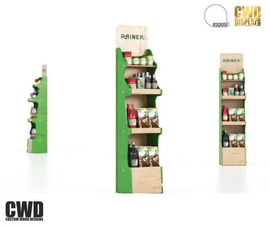 Albus Bottle and Product Display Stand - Custom Wood Designs