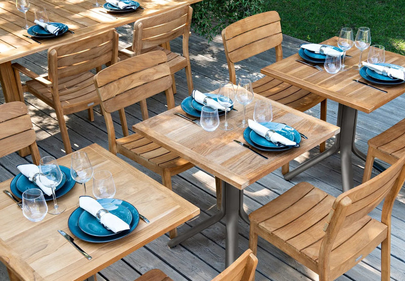 Load image into Gallery viewer, LODGE Teak Outdoor Armchair - Custom Wood Designs LODGE Teak Outdoor Armchair made from [material] –  [use_case] | Custom Wood Designs
