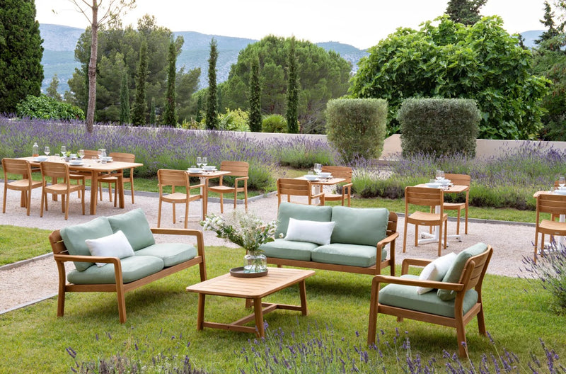 Load image into Gallery viewer, LODGE Teak Outdoor Armchair - Custom Wood Designs LODGE Teak Outdoor Armchair made from [material] –  [use_case] | Custom Wood Designs
